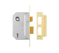 Yale 2 Lever Mortice Basic Security, Brass Finish, 3 Inch/76 mm