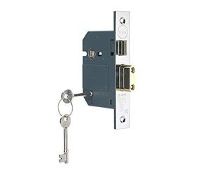 Yale Locks PM560CH30 Hi-Security BS 5 Lever Mortice Sash Lock 80mm 3-inch - Polished Chrome Finish