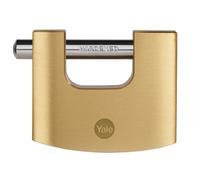 Yale Padlock Y114B/60/114/1 - 60mm Brass Shutter High-Security, Hardened Steel Shackle, 3 Keys