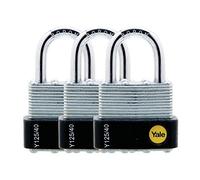 Yale Locks YALY125403PK 40 mm Laminated Steel Padlock (Pack 3)