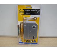 YALE M320 3" 78mm 3 LEVER MORTISE SASH LOCK BRASS FINISH
