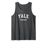 Yale Michigan MI Vintage Athletic Sports Design Tank Top, Men, Dark Heather Grey, XX-Large