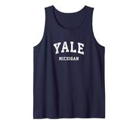 Yale Michigan MI Vintage Athletic Sports Design Tank Top, Men, Navy Blue, X-Large