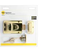 YALE NIGHT LATCH BRASS YES-NL-P8 Front Door Snib Catch Nightlatch Lock Key
