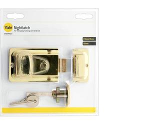 YALE NIGHT LATCH BRASS YES-NL-P8 Front Door Snib Catch Nightlatch Lock Key