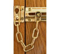 Yale P-1037-PB Door Chain, 6inch/15cm chain length, Polished Brass Finish, Standard Security, Visi Packed, suitable for Wooden doors