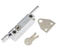 Yale P-124-CH Door Pushbolt, Chrome Finish, Standard Security, Visi Packed, suitable for aluminium doors and wooden doors
