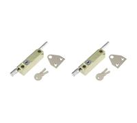 Yale P-124-PB Door Pushbolt, Polished Brass Finish, Standard Security, Visi Packed, Suitable for Aluminium Doors and Wooden Doors (Pack of 2)
