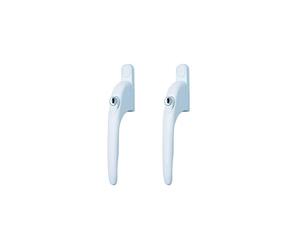 Yale P-2YWHLCK40N-WH Universal Window Handles, fits Right or Left Handed windows, 40mm spindle, Lockable, Visi Packed, suitable for PVCu windows,
