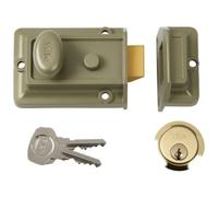 Yale P-77-ENB-PB-60 Traditional Night Latch Lock - Green & Brass