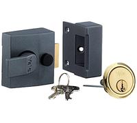 Yale P-85-DMG-PB-40 Deadlocking Nightlatch, Dark Metallic Finish/Brass Cylinder, 40 mm Backset, High Security, with Automatic Deadlock