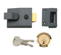 Yale P-89-DMG-PB-60 89 Deadlocking Night Latch - Grey & Brass