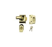 Yale P-BS2-BLX-PB-60 Maximum Security Double Locking Nightlatch 40mm Brass Cylinder Brasslux Case