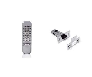 Yale P-DL02-SC Push Button Door Lock, Chrome Finish, Hold Open Function, for Commercial Buildings or Private Home use & YES-TL-CH-64 Essentials Tubular Mortice Latch, 2.5 Inch/64 mm, Brass Finish