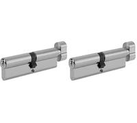 Yale P-ET3030-SNP Euro Thumbturn Cylinder, 3 Keys Supplied, Standard Security, Visi Packed, Suitable for All Door Types, 30:10:30 (70 mm), Nickel Finish (Pack of 2)