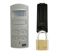 Yale P-SHPK-01 Wireless Shed and Garage Alarm with Padlock and Hasp, White, 40 mm