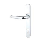 Yale P-YH1LL-PC Long Backplate Door Handle, Standard Security, 92mm centre, 215mm fixing holes distance, for PVCu, Composite and Wooden doors, Chrome Finish, Visi Packed