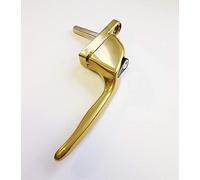 Yale P-YWHLCK40N-PB Universal Window Handles, fits Right or Left Handed Windows, 40mm Spindle, Lockable, Visi Packed, Suitable for PVCu Windows, Polished Gold Finish