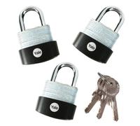 Yale 3 Pack of Laminated Steel 40 mm Padlocks