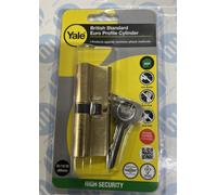Yale PKM3535-PB, 35/10/35 (80mm) Brass Double Cylinder Door Lock with 3 Keys