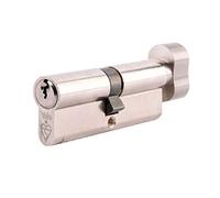 Yale PKMT3535-NP Euro Thumbturn 1 Star Kitemarked Cylinder, 3 Keys Supplied, High Security, Visi Packed, Suitable for All Door Types, Nickel Finish, 35:10:35 (80 mm)