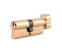 Yale Brass-Plated Single Euro Thumbturn Cylinder Lock, (L)80mm (W)29mm