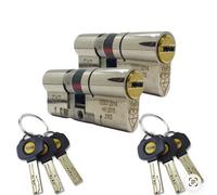 Yale Platinum 3 Star Euro Lock Cylinder Keyed Alike Pack With 6 Keys Nickel 50/45