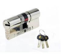 Yale Anti-Snap 3 Star Euro Double Cylinder, High Security, Nickel Finish, 45.50 (95 mm)