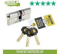 Yale Anti-Snap 3 Star Euro Double Cylinder, High Security, Nickel Finish, 45.50 (95 mm)