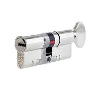 Yale Platinum Nickel-plated Brass Single Euro Thumbturn Cylinder lock, (L)80mm