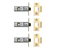 Yale Tubular 3 x Mortice Latch, Where No Locking is Required, Polished Brass, 2.5 Inch/64 mm
