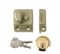 Yale Polished Brass & Nickel-Plated Brass Effect Zamak 40mm Left & Right-Handed Night Latch, (H)66mm (W)78mm