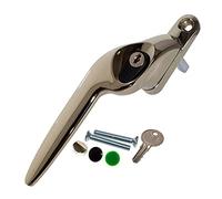 Yale Quartus Cranked Espag Locking Window Handle - Champ. Gold, Left, 40mm