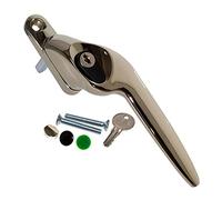 Champagne Gold Right-Hand Yale UPVC Window Handle Cranked Double Glazing Universal Key Locking - 40mm
