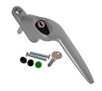 Yale Quartus Cranked Espag Locking Window Handle - Silver, Right, 40mm