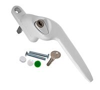 White Right-Hand Yale UPVC Window Handle Cranked Double Glazing Universal Key Locking - 20mm