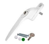 White Yale UPVC Window Handle Inline Double Glazing Universal Key Locking Espag - 30mm Spindle