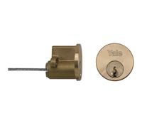 Yale Replacement Rim Cylinder, 6 Keys Provided, P-polished Brass, Suitable for 38-57 mm Doors