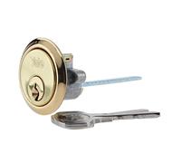 Yale Replacement Rim Cylinder, Polished Brass, 2 Keys, Suitable for 38-57 mm Doo