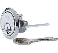 Yale Replacement Rim Cylinder, Suitable for Doors, 4 Keys Provided, P-chrome, 4 Keys, 38 - 57 mm