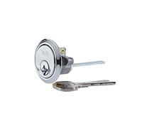 Yale Replacement Rim Cylinder, Suitable for Doors, 4 Keys Provided, P-chrome, 4 Keys, 38 - 57 mm