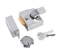 Yale Satin Chrome Effect Deadlock Night Latch, (H)70mm (W)80mm