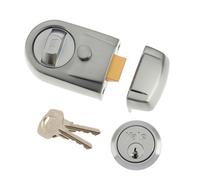 Yale Satin Chrome Effect 60mm Left & Right-Handed Deadlock Night Latch, (H)66mm (W)93mm