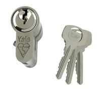 Yale PKM4545-NP- KM Superior 1 star Euro Cylinder lock - 45/45 (100mm) / 45:10:45 - Nickel Finish- High Security