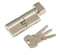 Yale PKMT3030-NP - KM Superior 1 Star Euro Cylinder Lock - Thumb Turn - 30/30 (70mm) / 30:10:30 - Nickel Finish - High Security - 2 Cylinders