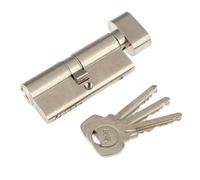 Yale PKMT3535-NP Euro Thumbturn 1 Star Kitemarked Cylinder, 3 Keys Supplied, High Security, Visi Packed, Suitable for All Door Types, Nickel Finish, 35:10:35 (80 mm)