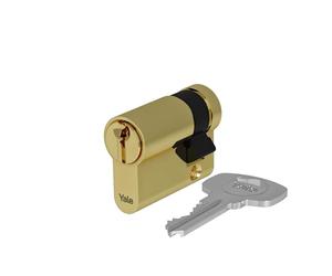 Yale Security 10-0551-0030-00-0211 Yale 500 Plus Serie Euro-Profilzylinder - Hälfte - 30 - Messing poliert Profile Cylinder, Satin Nickel