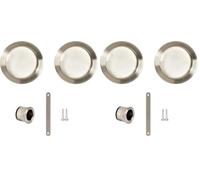 Yale Set of 2 Round Recessed Sliding Door Handles - Internal Diameter 48 mm - Steel Brushed Nickel Finish - Suitable for Wooden Doors - Includes Finger Pull, Mortise Cover, Screws (Pack of 2)