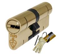 Yale Superior 1 Star Euro Cylinder - 35/55 (90mm), Polished Brass (With 4 Keys)