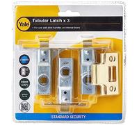 Yale Tubular 3 x Mortice Latch, Where No Locking is Required, Polished Brass, 2.5 Inch/64 mm